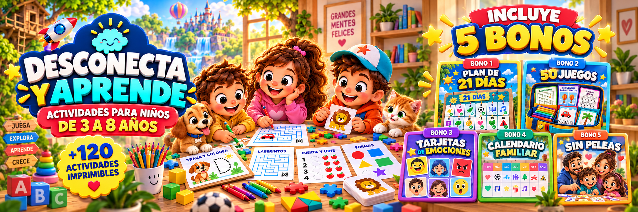 Desconecta y Aprende con cinco bonos incluidos